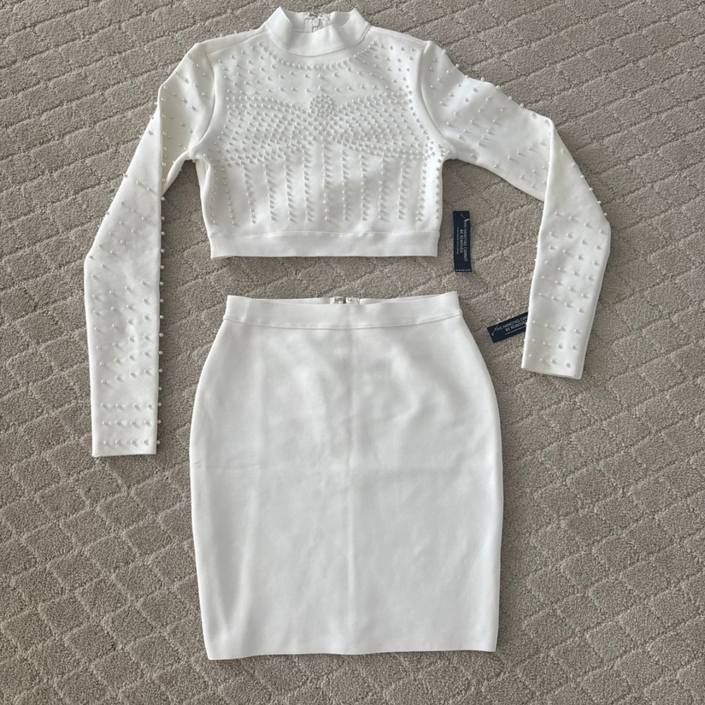 VENUS White Embellished Skirt Set